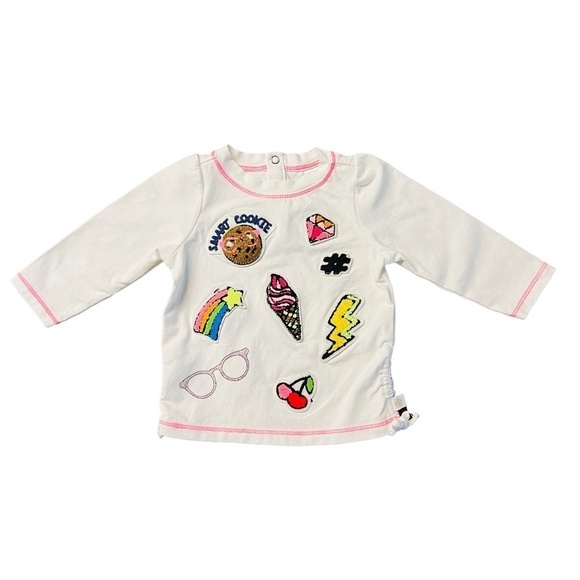 ROSIE POPE BABY CUTE LONG SLEEVE WHITE WITH APPLIQUÉ SIZE 6-9 MONTHS - Picture 1 of 7